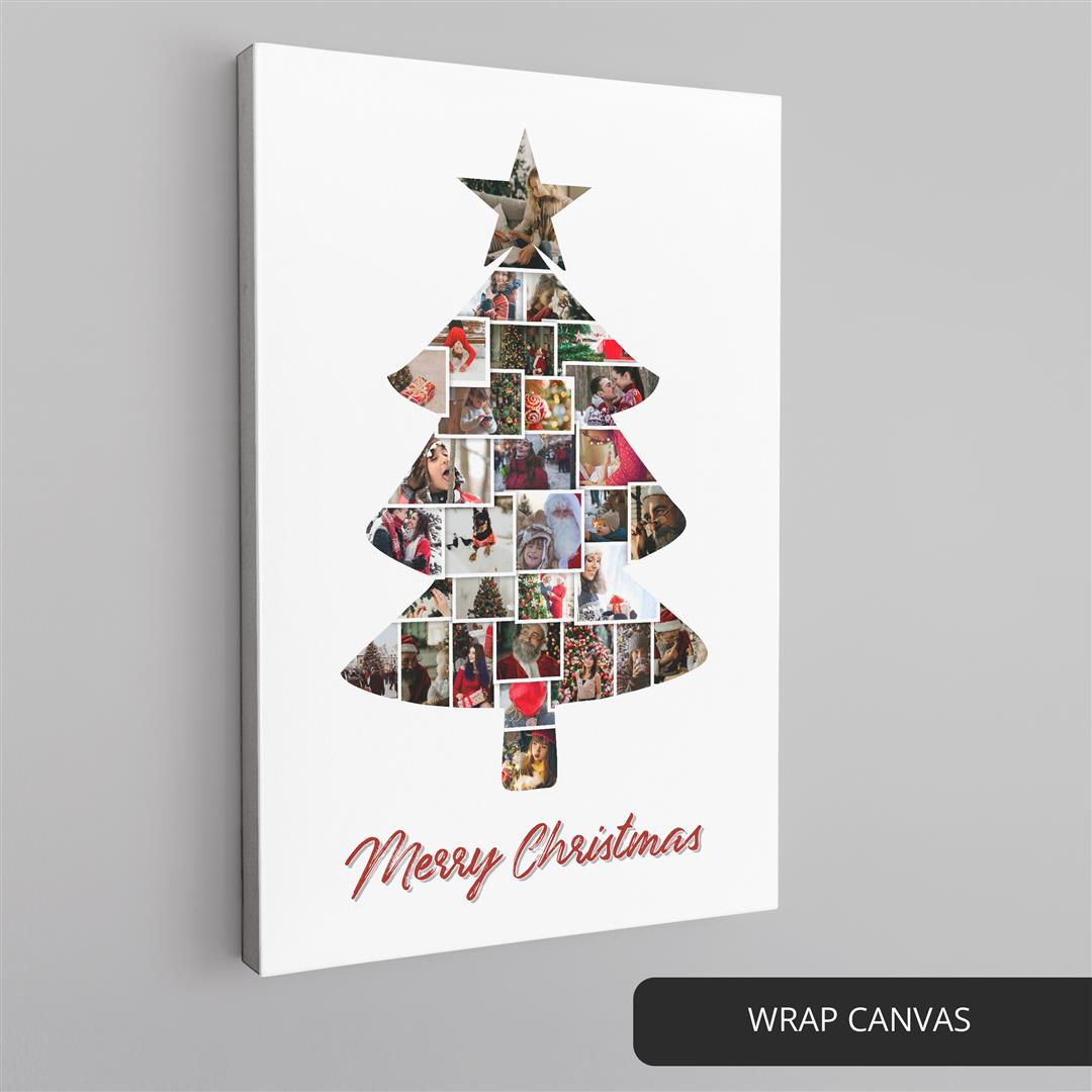 Unique Christmas Tree Poster: Custom Photo Collage Artwork