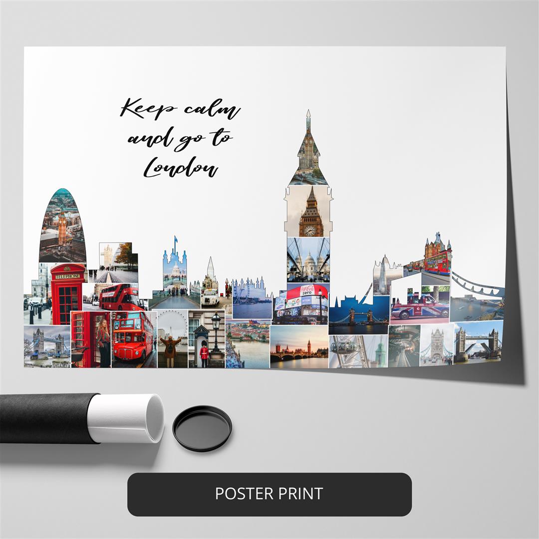 London Wall Art - Unique Photo Collage Gift Idea