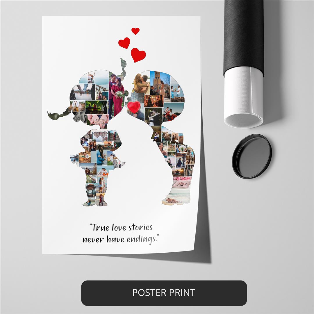 Unique Gift for Girlfriend - Custom Photo Collage