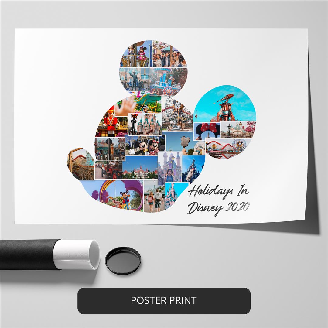 Disney Lover Gifts - Mickey Mouse Christmas Collage for Disney Fans