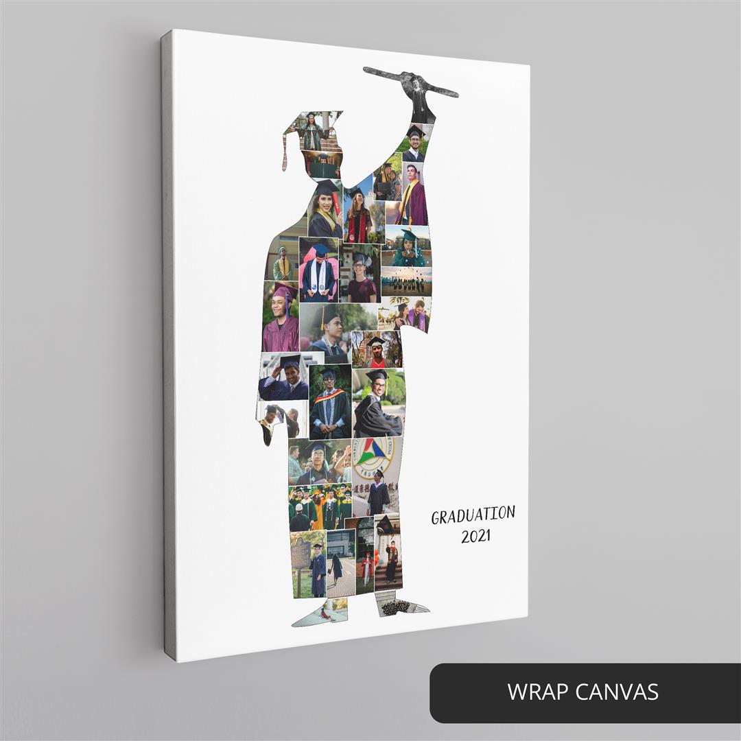 Unique Personalized PhD Graduation Gift: Custom Photo Collage