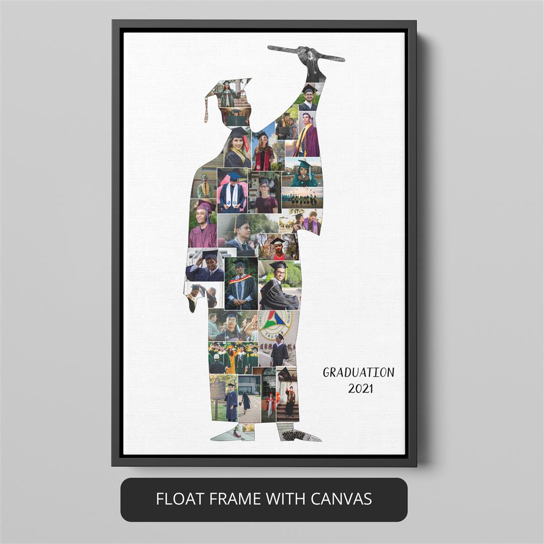 Elegant Graduation Certificate Frame: Personalized Photo Collage Gift