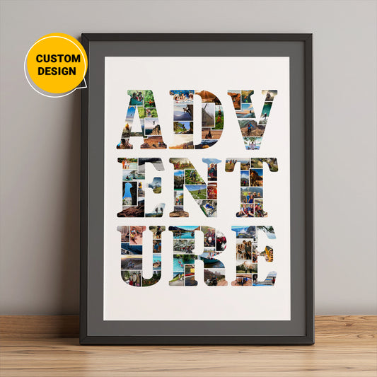 Personalized Photo Collage: Adventure Gifts for Couples - Customizable Artwork
