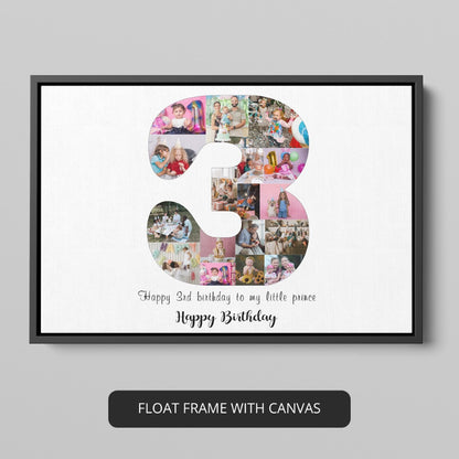 Customized 3rd Birthday Gift Ideas for Boys: Photo Collage Keepsake