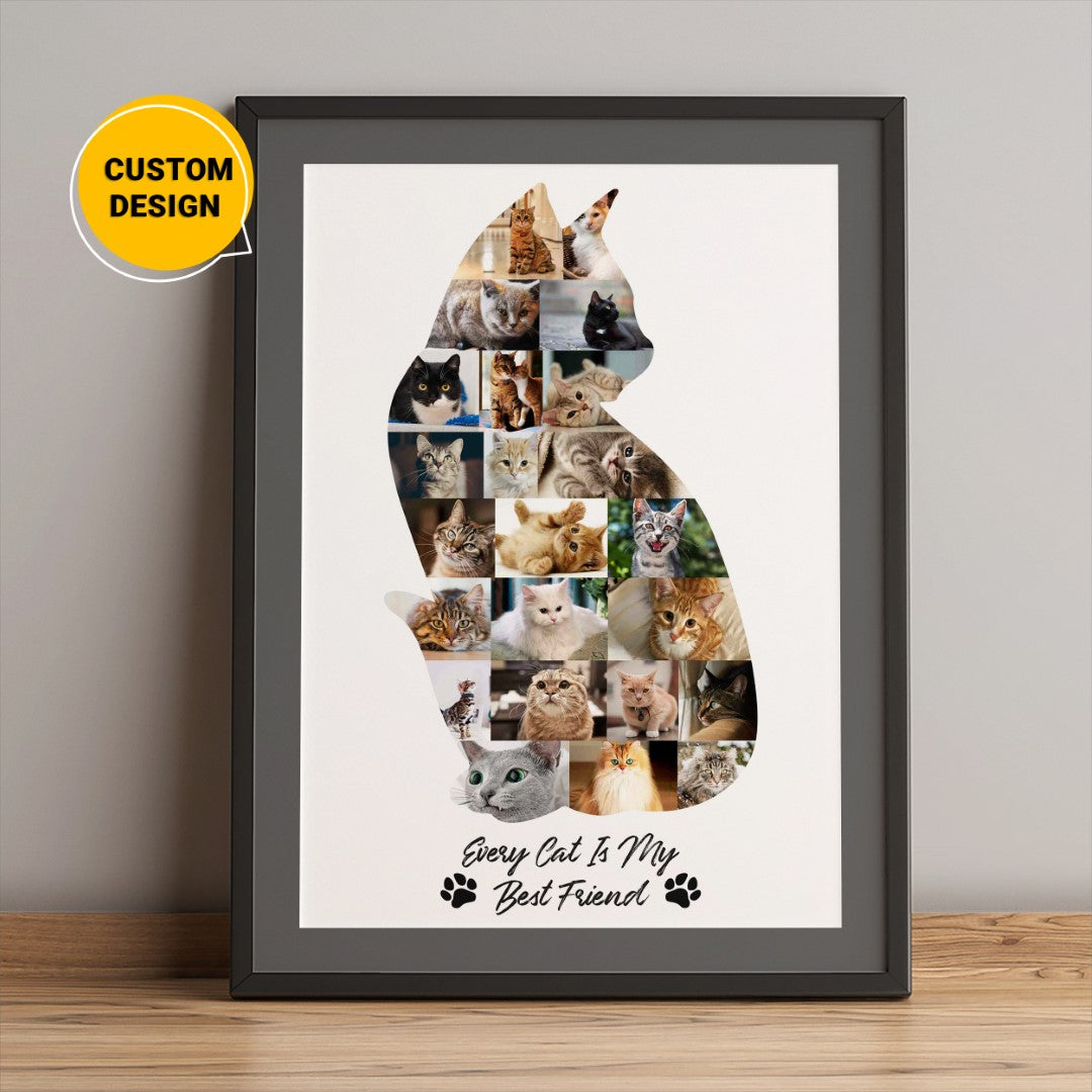 Buy Personalised Cat Lovers Photo Collage Art Gift Online