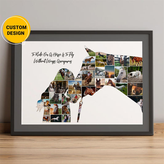 Personalized Horse Collage Photo Frame - Perfect Gift for Horse Lovers