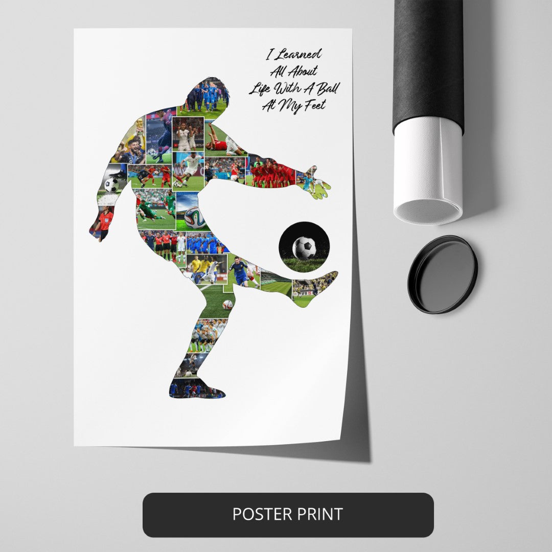 Football player gifts: Customized photo collage for passionate fans