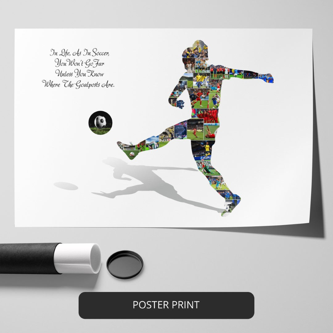 Football Player Gifts: Customizable Football Photo Collage