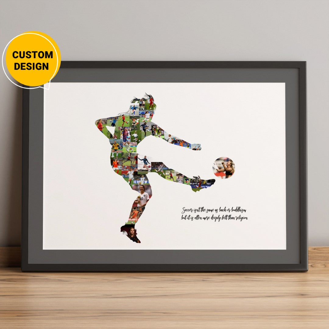 Personalized Football Player Photo Collage: Ideal Football Player Gift