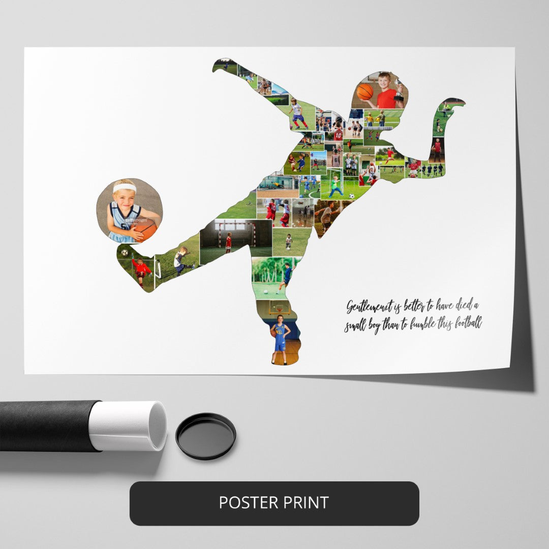 Football Christmas Gifts: Customizable Photo Collage for Football Enthusiasts