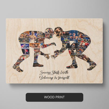 Personalized Wrestling Gifts for Boyfriend: Memorable Photo Collage for Your Wrestler