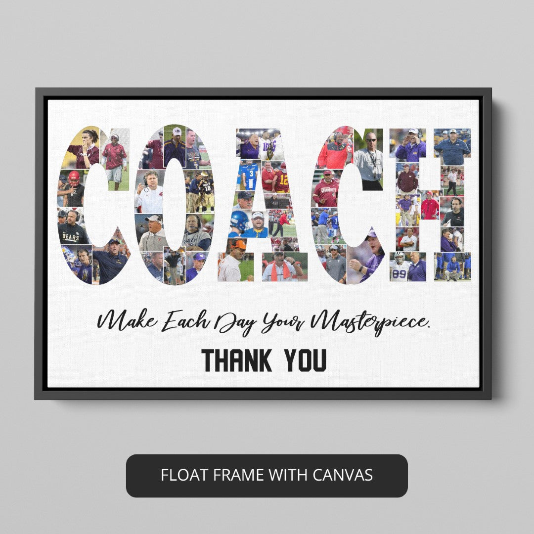 Coach Gifts for Him - Personalized Photo Collage to Express Gratitude