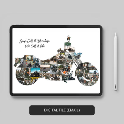 Unique Harley Davidson Gifts for Him: Customized Photo Collage for Motorcycle Admirers