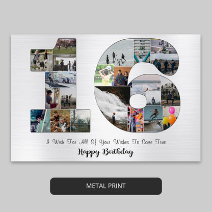 Gift ideas for 16th birthday girl/boy: Personalized photo collage