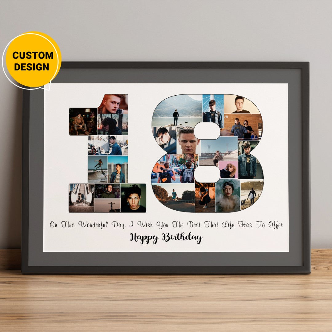 meaningful 18th birthday photo collage gift for your daughter or son with our personalized collage