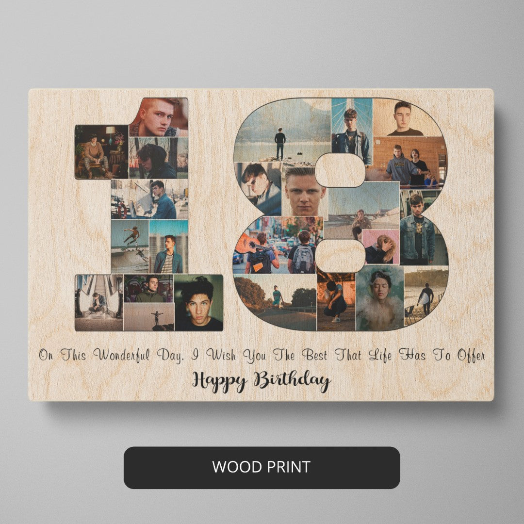 personalized photo collage gifts for your 18th birthday.