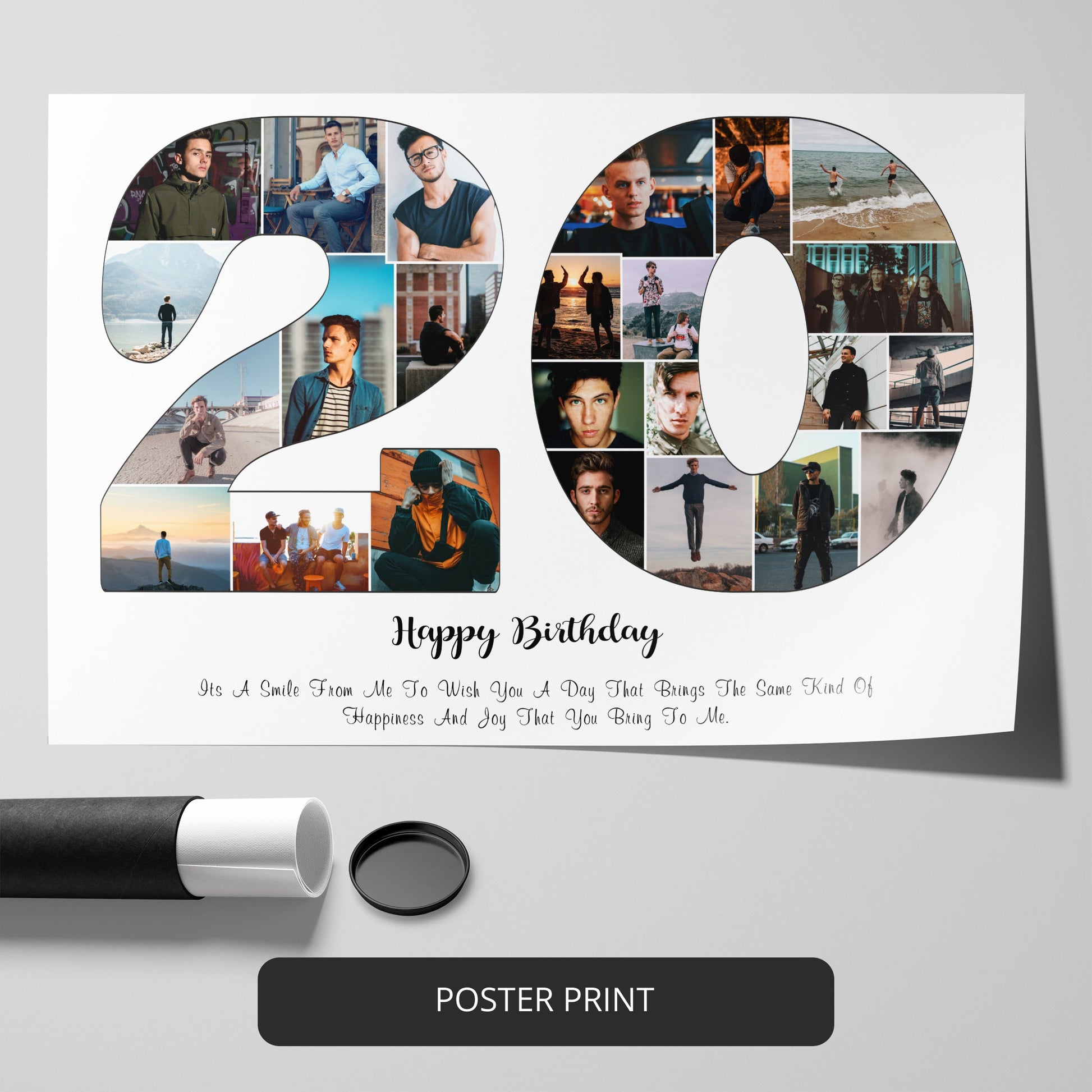 Beautiful 20th Birthday Gift Ideas For Daughter/Son - Customizable Photo Collage