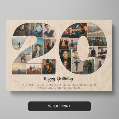 Unique 20th Birthday Present Ideas For Him/Her - Personalised Photo Collage