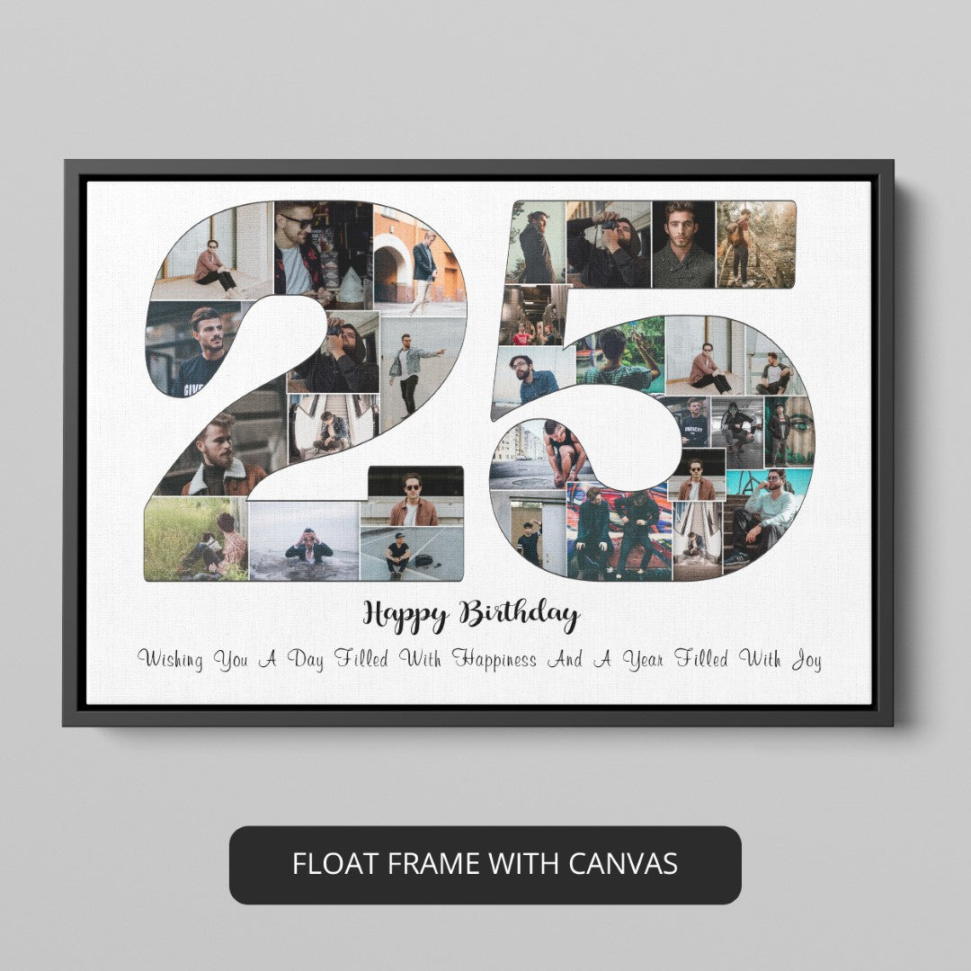 Personalized 25th Birthday Photo Collage Gift That Will Last Forever