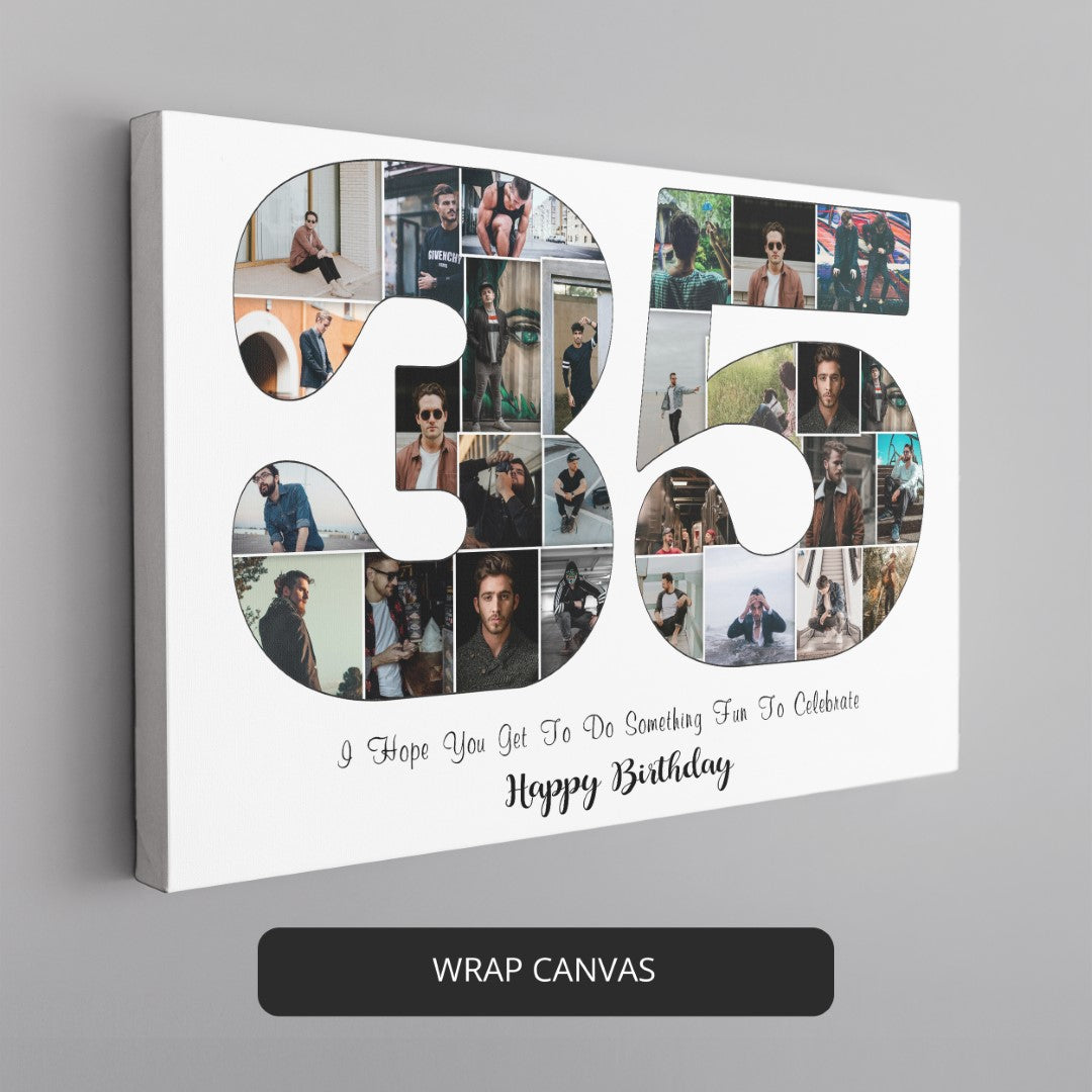 Stunning 35th Birthday Photo Collage - Custom Wall Decor Gift for Wife or Husband