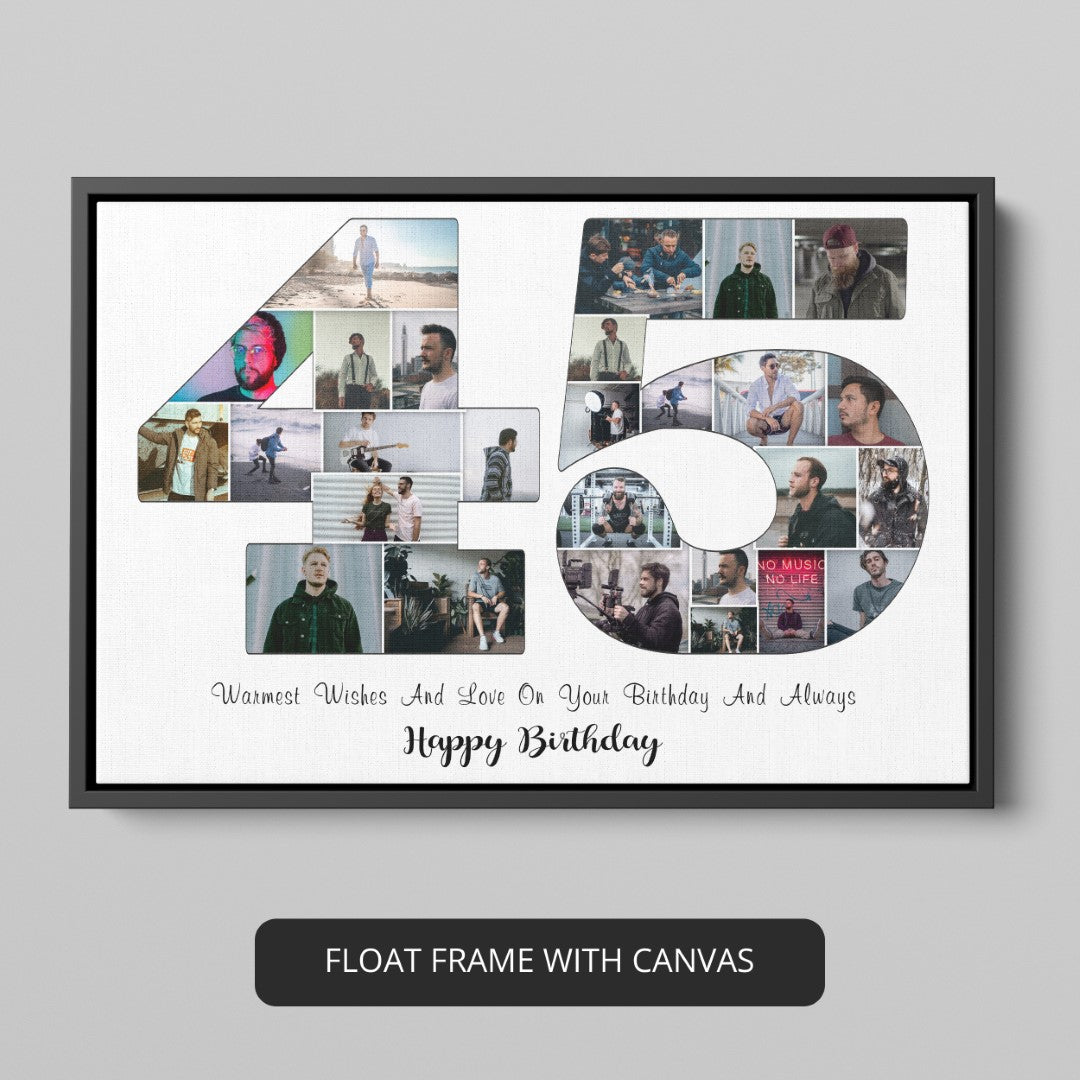 Personalized Photo Collage Gift Ideas for 45th Birthday Woman