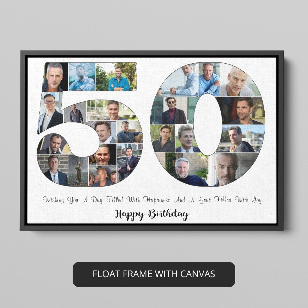 Personalized Photo Collage - Perfect 50th Birthday Gift Idea