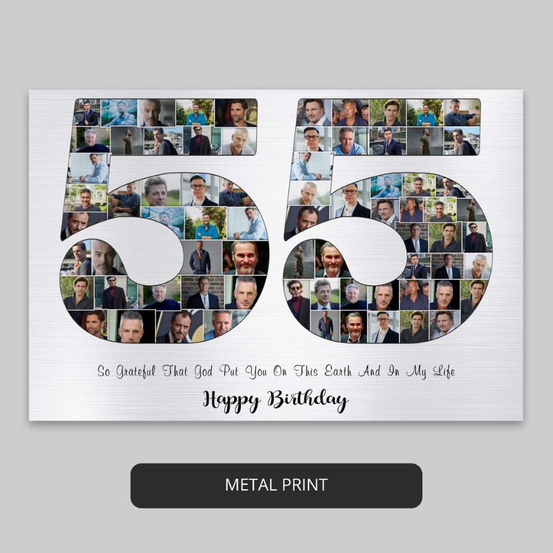 Meaningful Personalized Photo CollageGifts for Wife's 55th Birthday