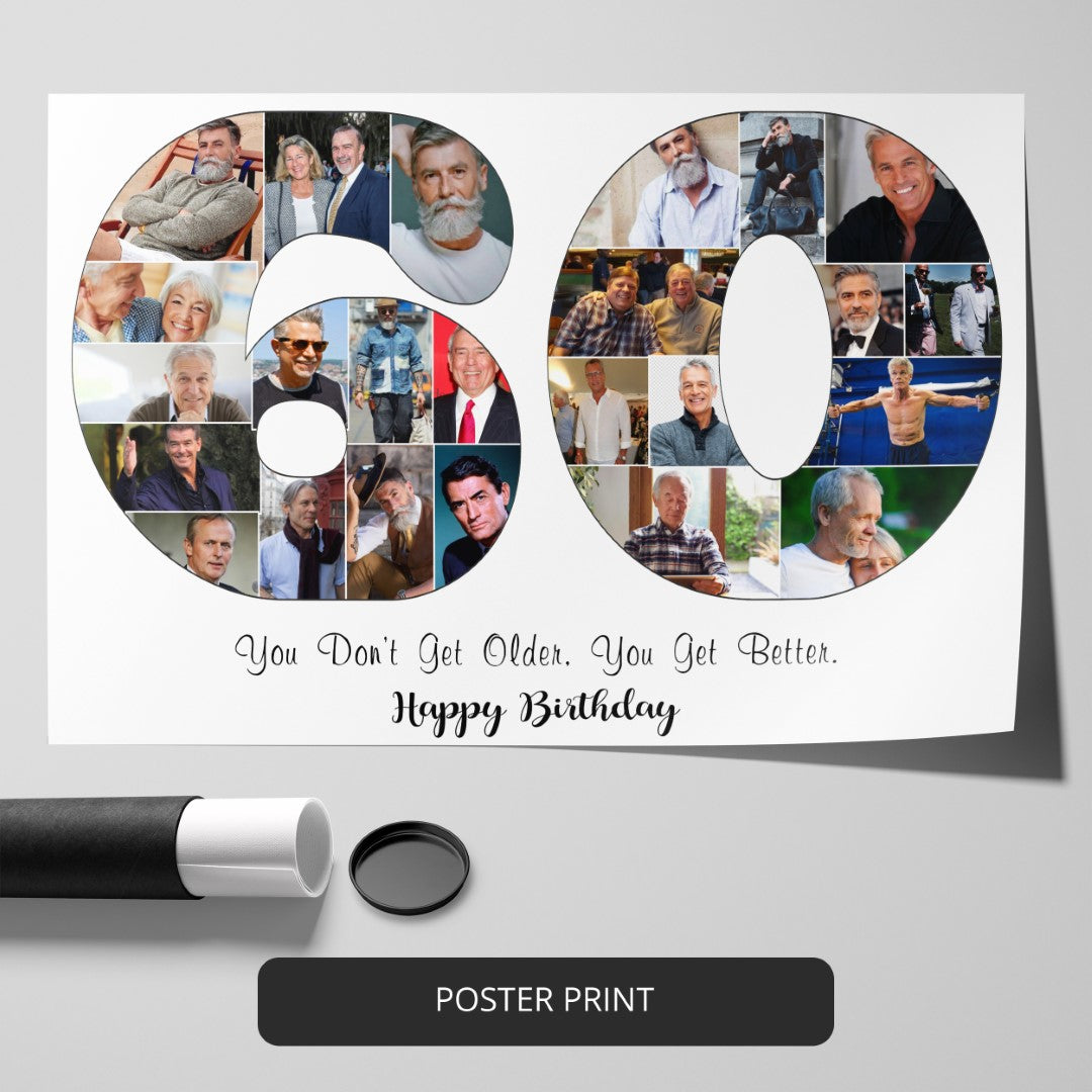 Unique 60th Birthday Gift Ideas - Personalized Photo Collage