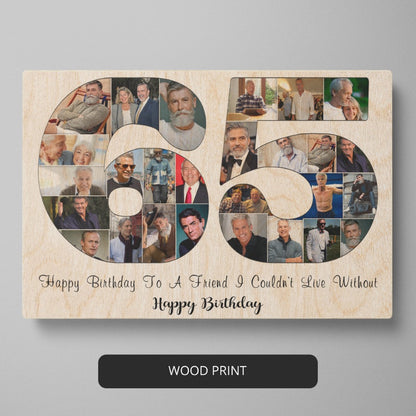 Photo Collage Ideas - Perfect 65th Birthday Gift for Mom or Dad