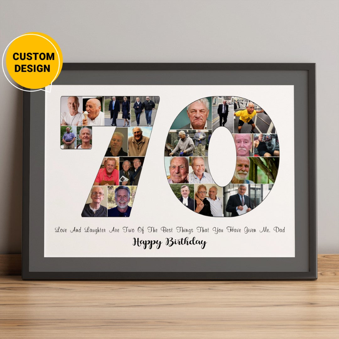 Personalized 70th Birthday Collage Gift Ideas For Him/Her - Unique 70th Birthday Gift