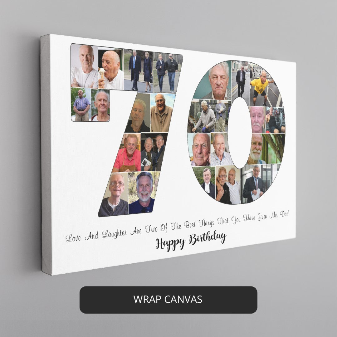 Custom 70th Birthday Photo Collage - Thoughtful Gift Idea for Mom or Dad