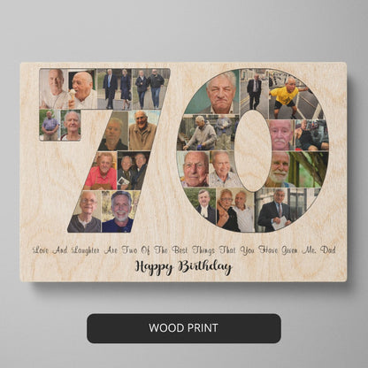 Memorable 70th Birthday Gift - Personalized Collage for Mom or Dad