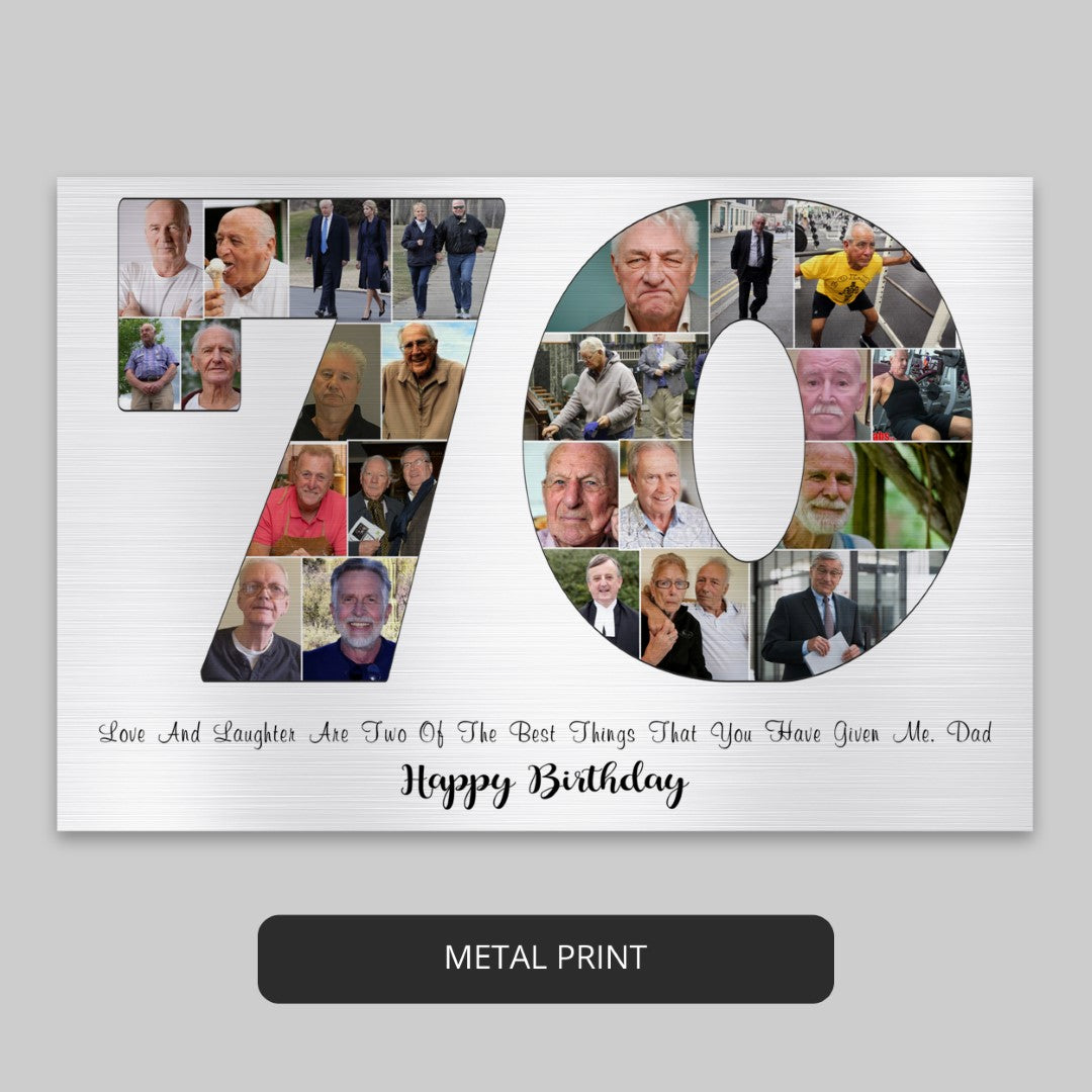 Handmade 70th Birthday Collage Gift - Perfect Present for Him or Her