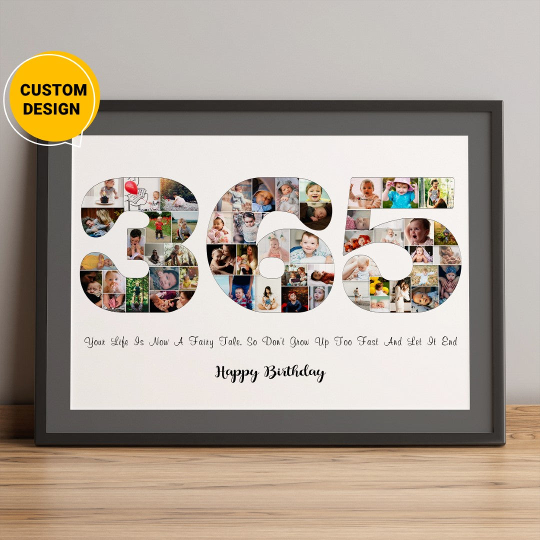 Personalised 1st Birthday Picture Collage Gift For Girls/Boys - Unique 1st Birthday Gifts