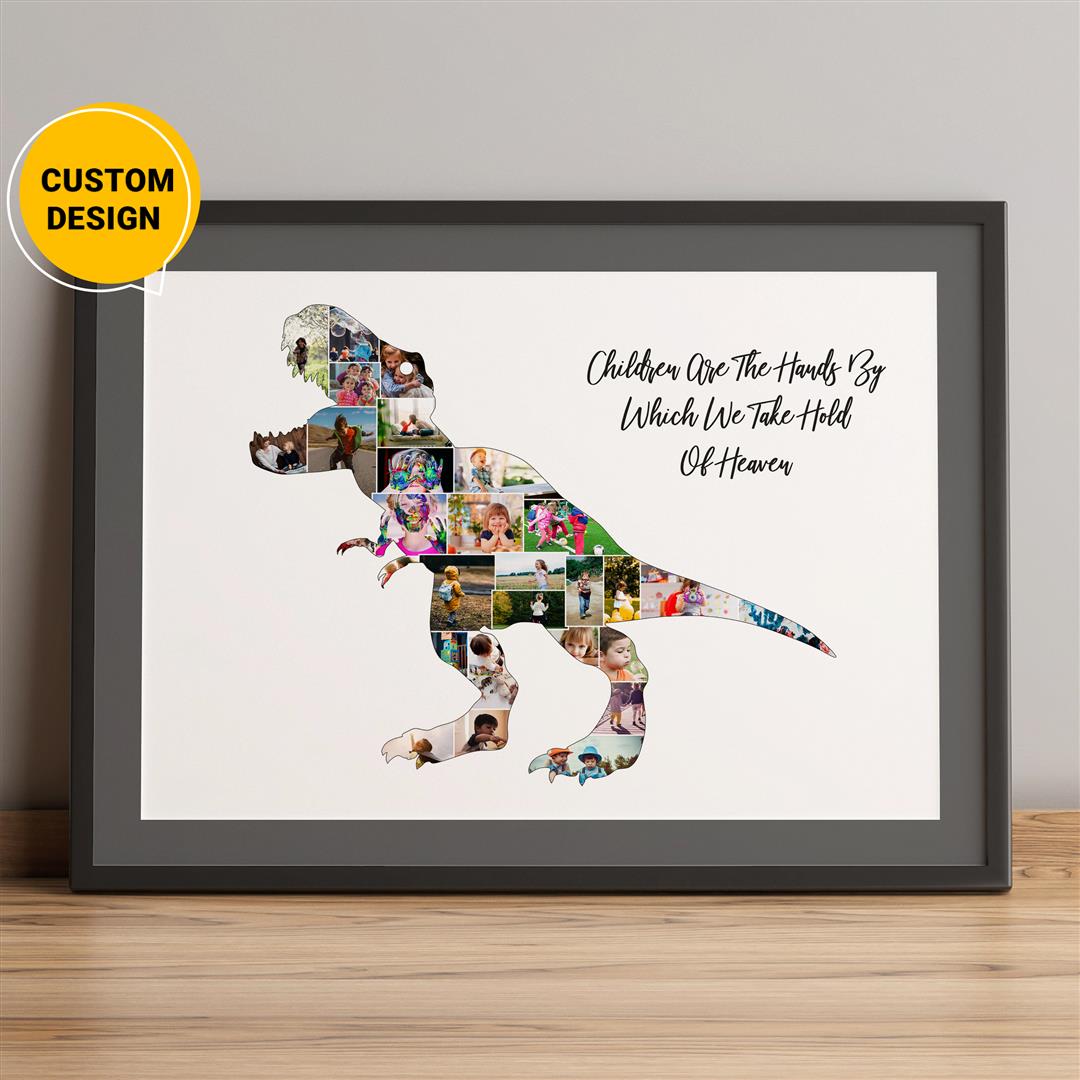 Personalized Dinosaur Gifts - Customizable Dinosaur Photo Collage