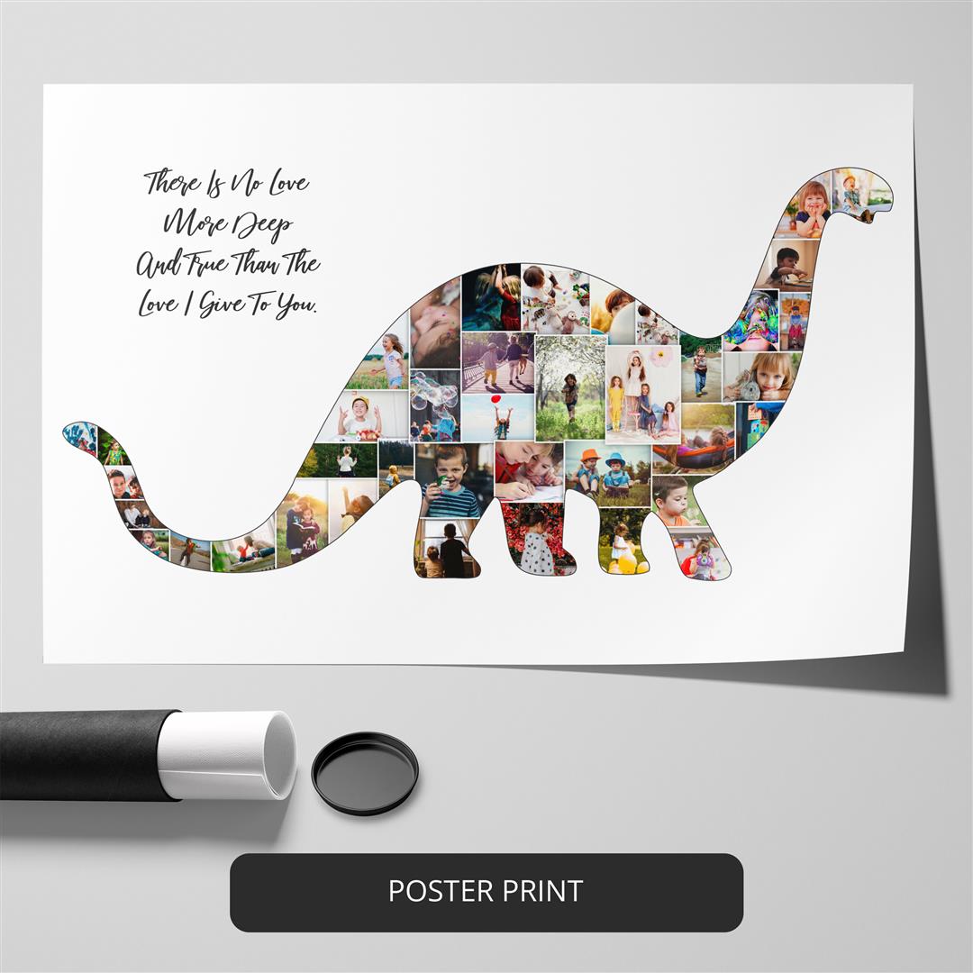 Stunning Dinosaur Wall Art: Personalized Photo Collage