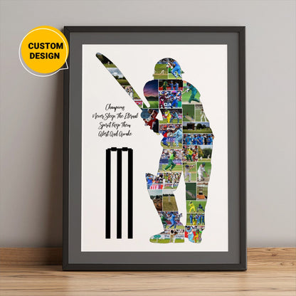 Personalized Cricket Photo Collage - Unique Cricketing Gifts for Him
