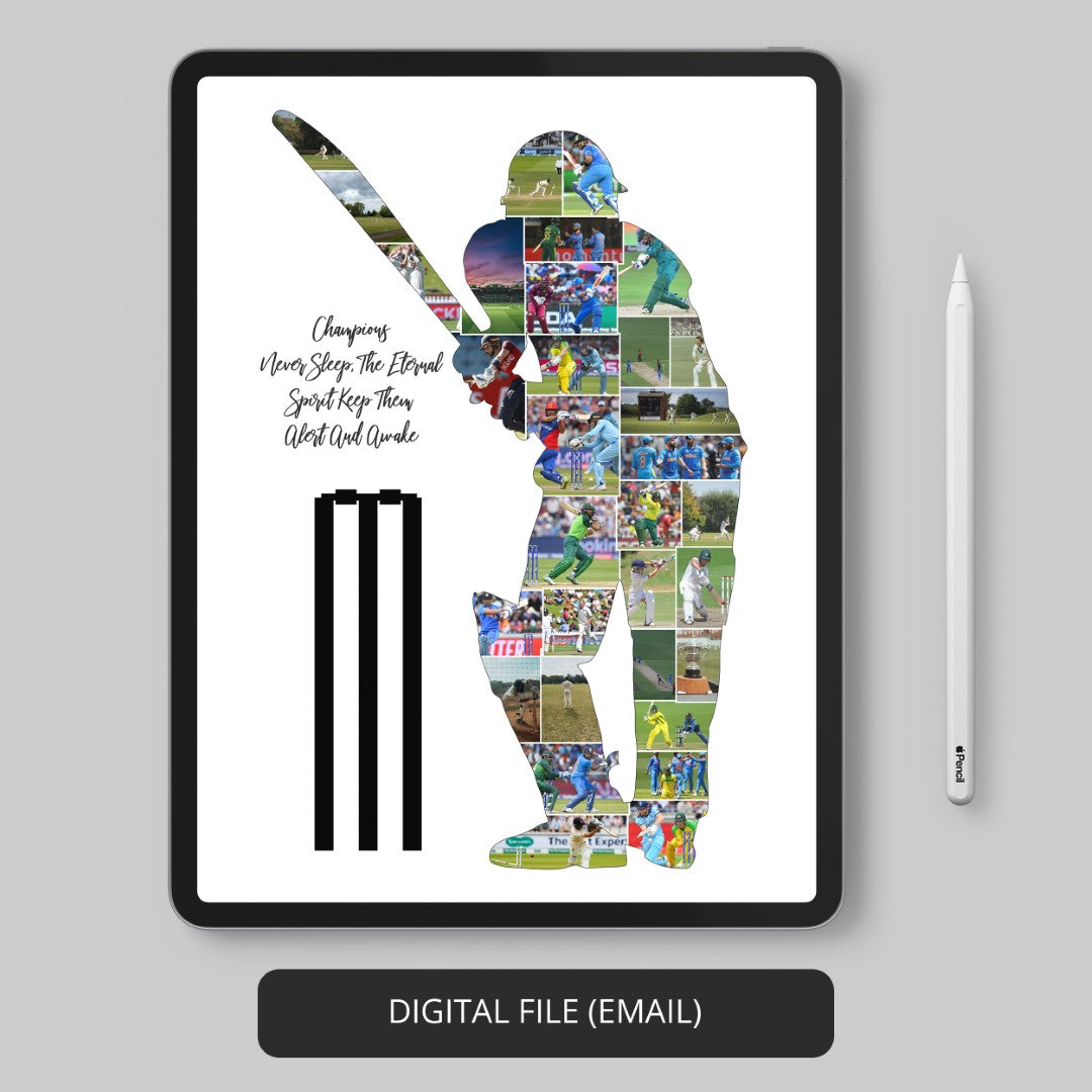 Unique Cricketing Gifts - Personalized Cricket Photo Collage for Birthdays
