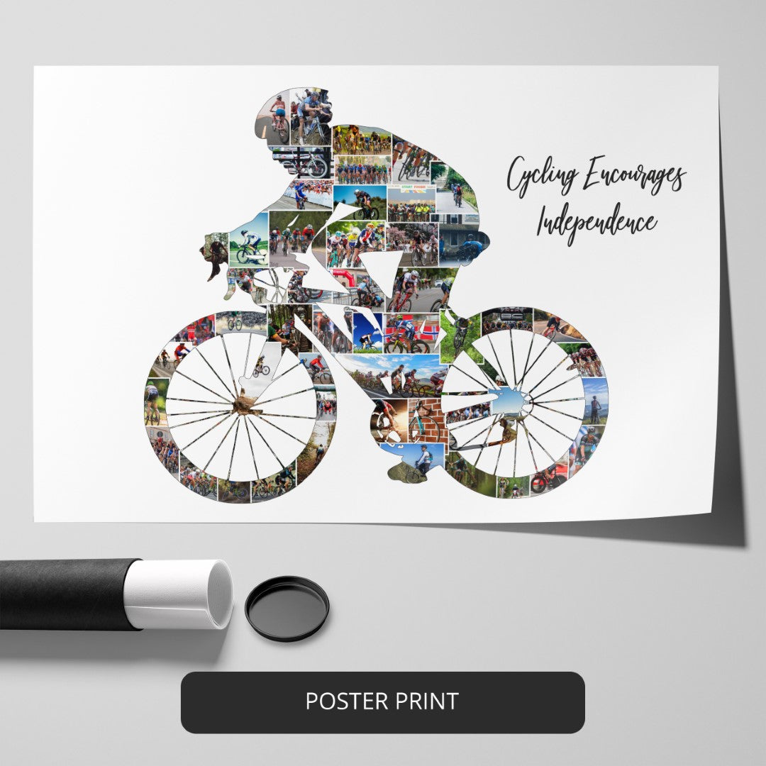 Unique cycling gifts for men: Personalized photo collage for the biking enthusiast
