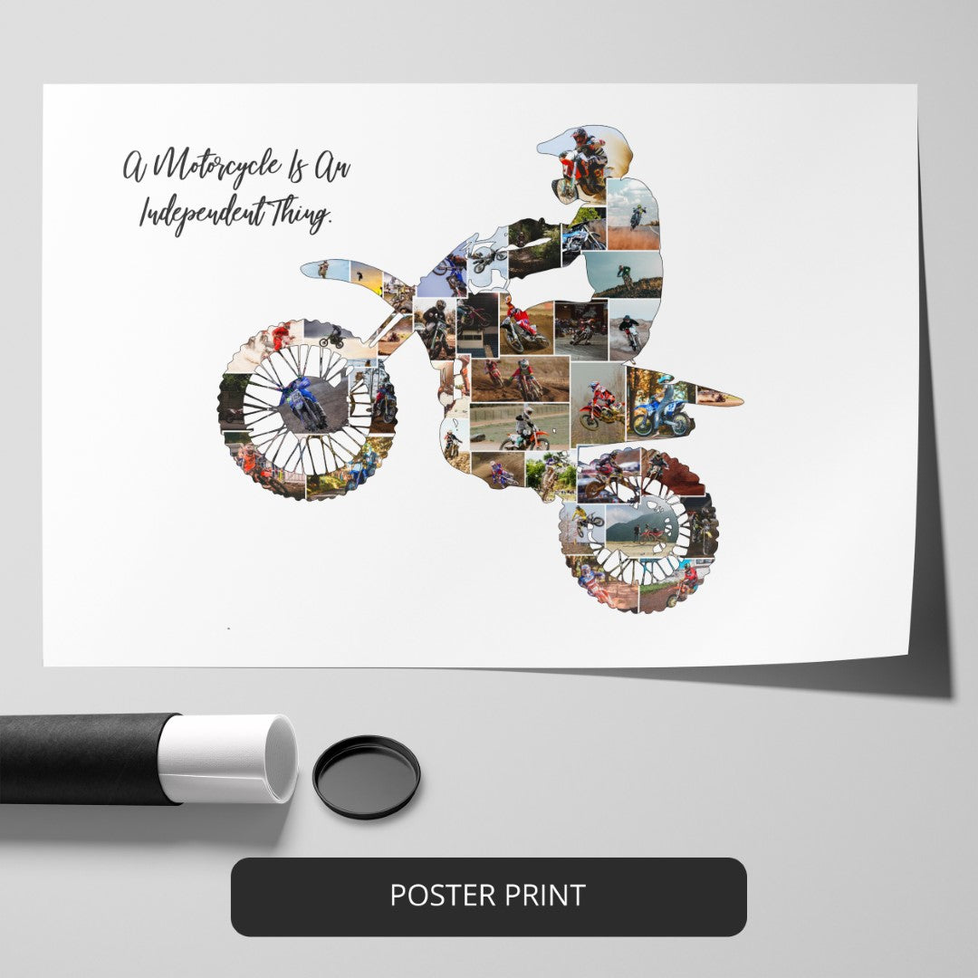 Motorcycle Wall Art - Customizable Motorcycle Photo Collage