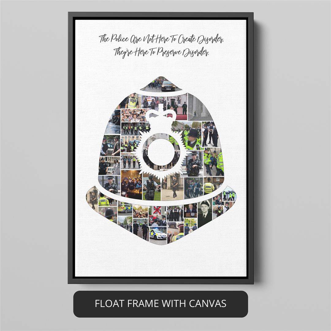 Gifts for Men: Personalized Police Wall Art Photo Collage