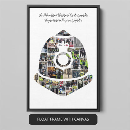 Gifts for Men: Personalized Police Wall Art Photo Collage