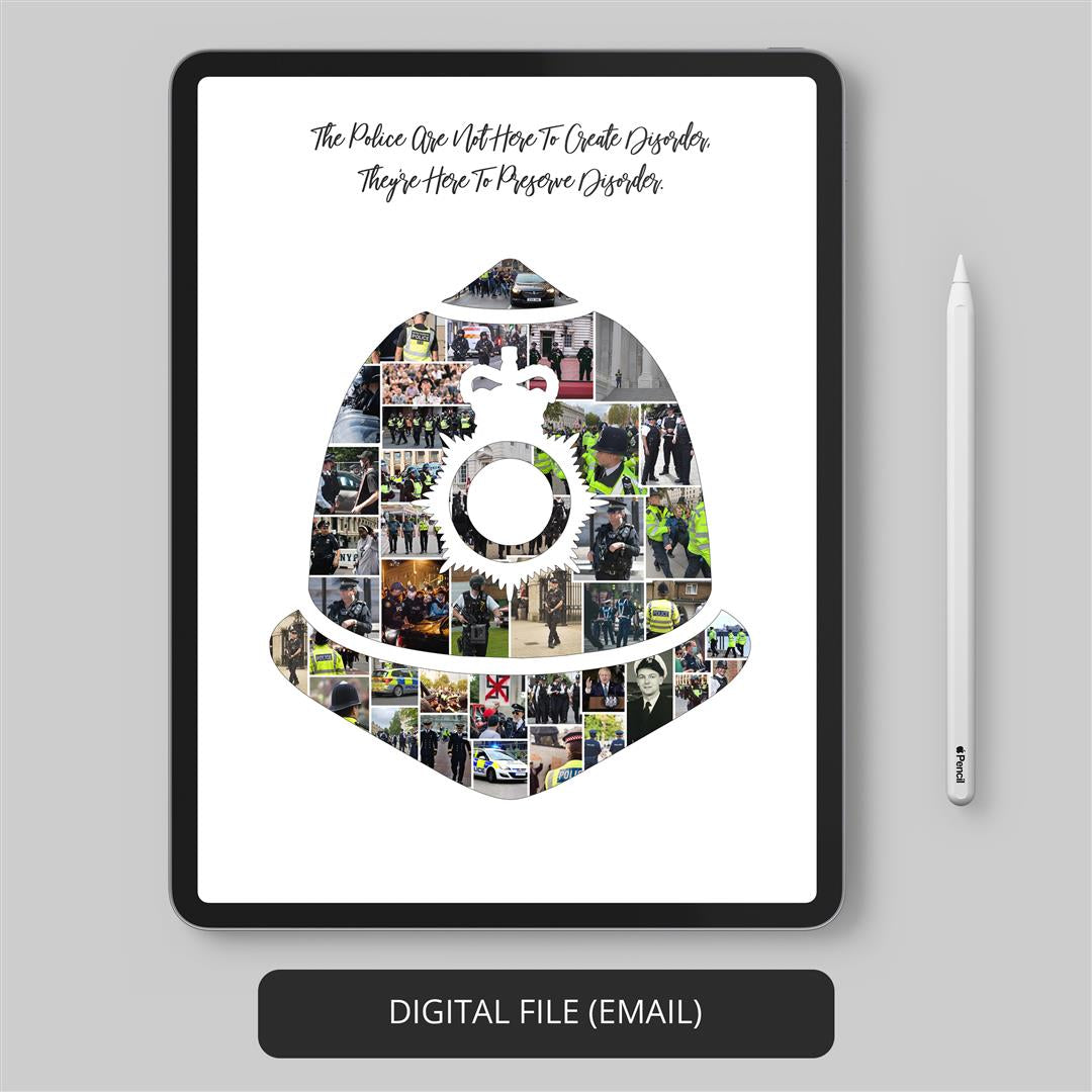 Custom Police Artwork: Personalized Photo Collage for a Memorable Gift