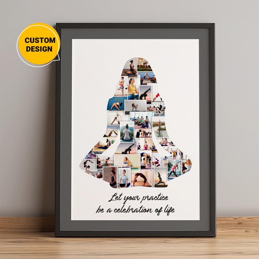 Personalized photo collage - Unique gift for yoga lover