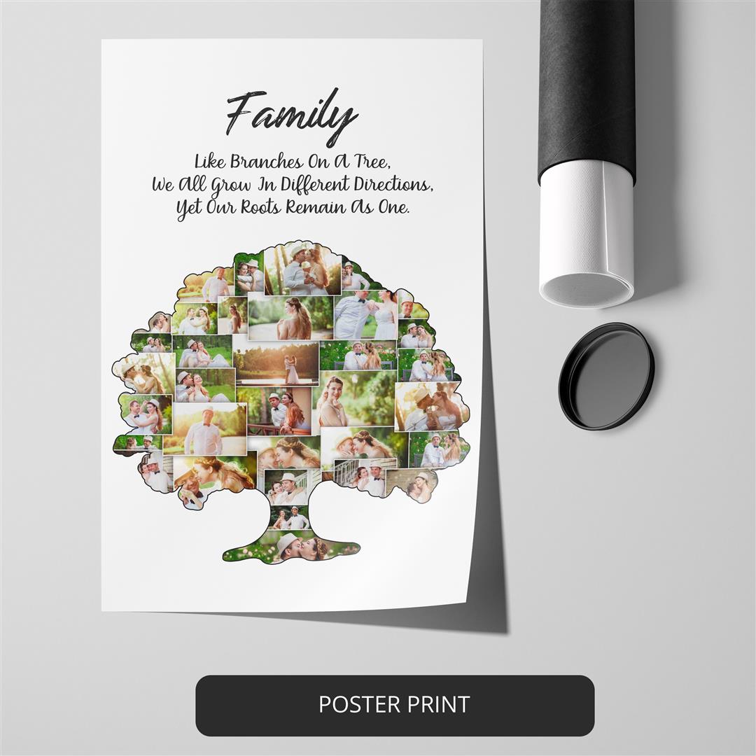 Family Tree Gifts for Grandparents: Personalized Photo Collage Keepsakes