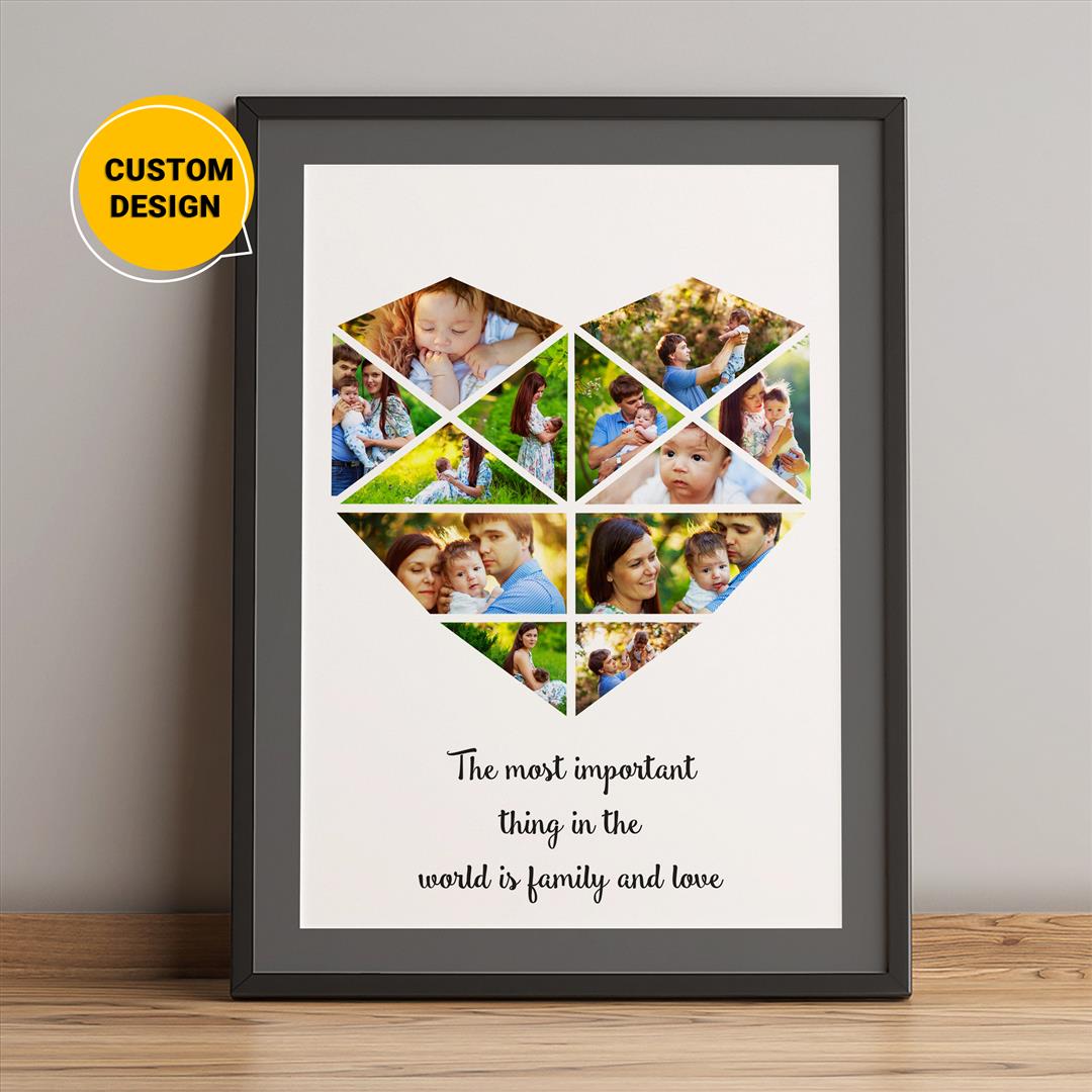 Heart Shaped Photo Collage: Customizable Wall Art for Personalized Memories