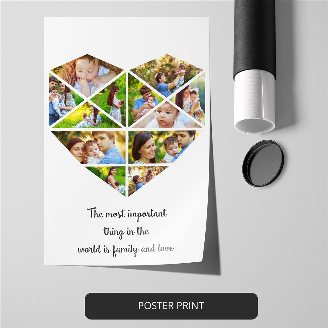 Heart Shape Wall Art: Unique Photo Collage for Meaningful Anniversary Gifts