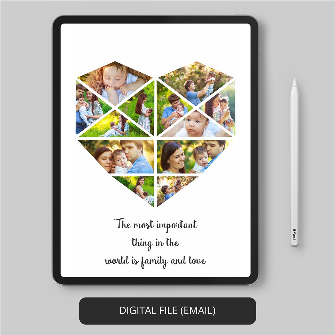Heart Shaped Gifts for Daughter: Express Love with a Unique Photo Collage Poster