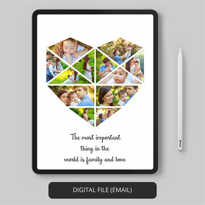 Heart Shaped Gifts for Daughter: Express Love with a Unique Photo Collage Poster