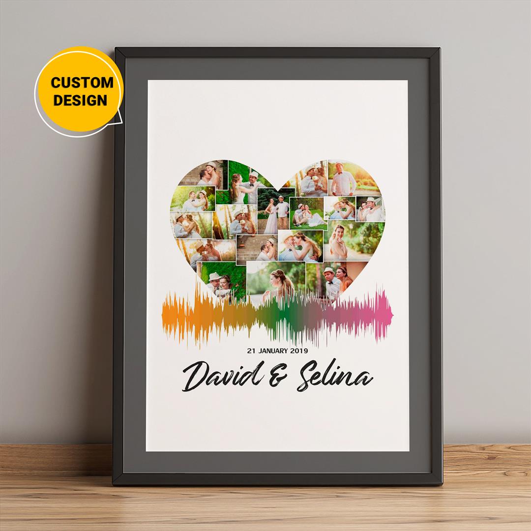 Heart Shaped Photo Collage: Personalized Gift for Valentine's Day and Special Occasions